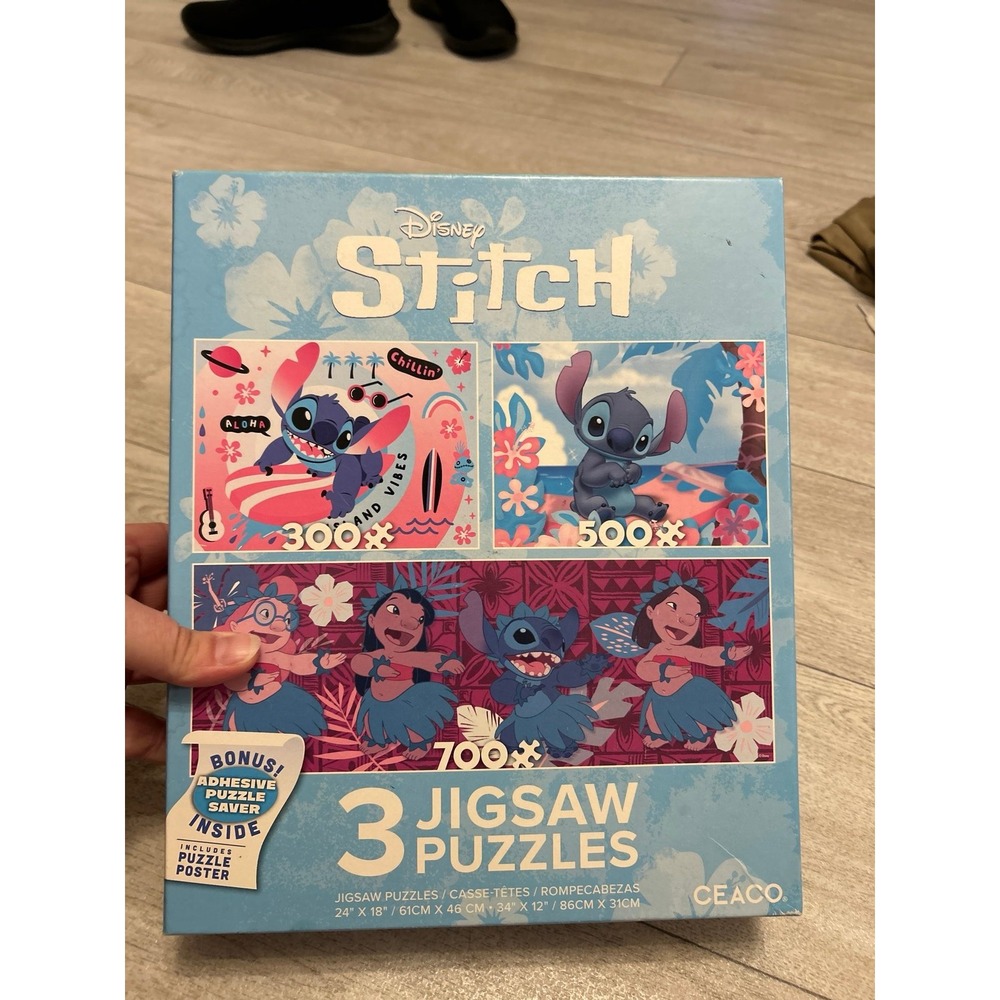 Disney stitch three jigsaw puzzle set